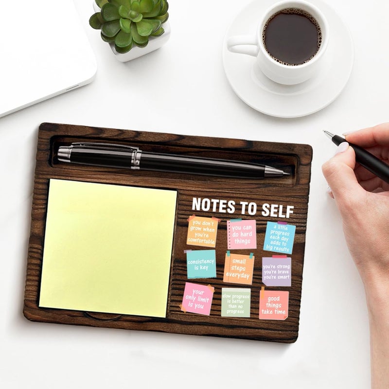 QODMGD Motivational Mental Health Sticky Note Holder Positive Affirmations Gifts Note to Self Post It Note Dispenser for Therapy Office Desk Decor - Image 3